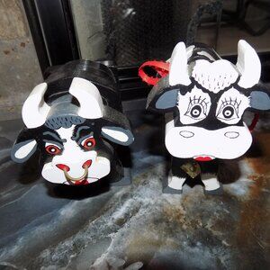 SET OF HANDMADE HOLSTEIN COWS